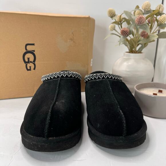 UGG Tasmen Slip-On Suede Wool Lined Slippers Black Women's 11 Comfort Casual - Picture 2 of 10